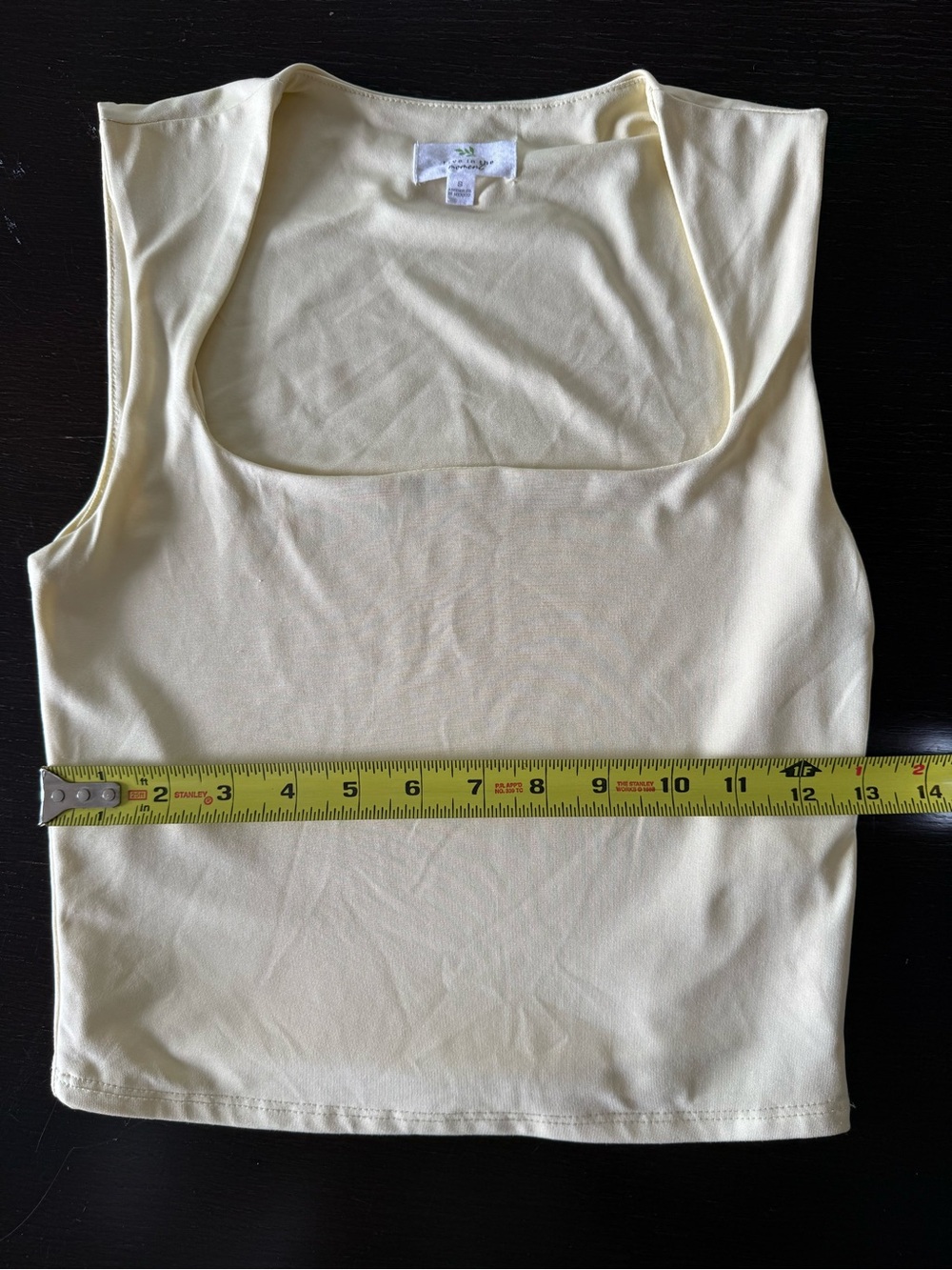 Light Yellow Square Neck Tank Top - Picture 5 of 7